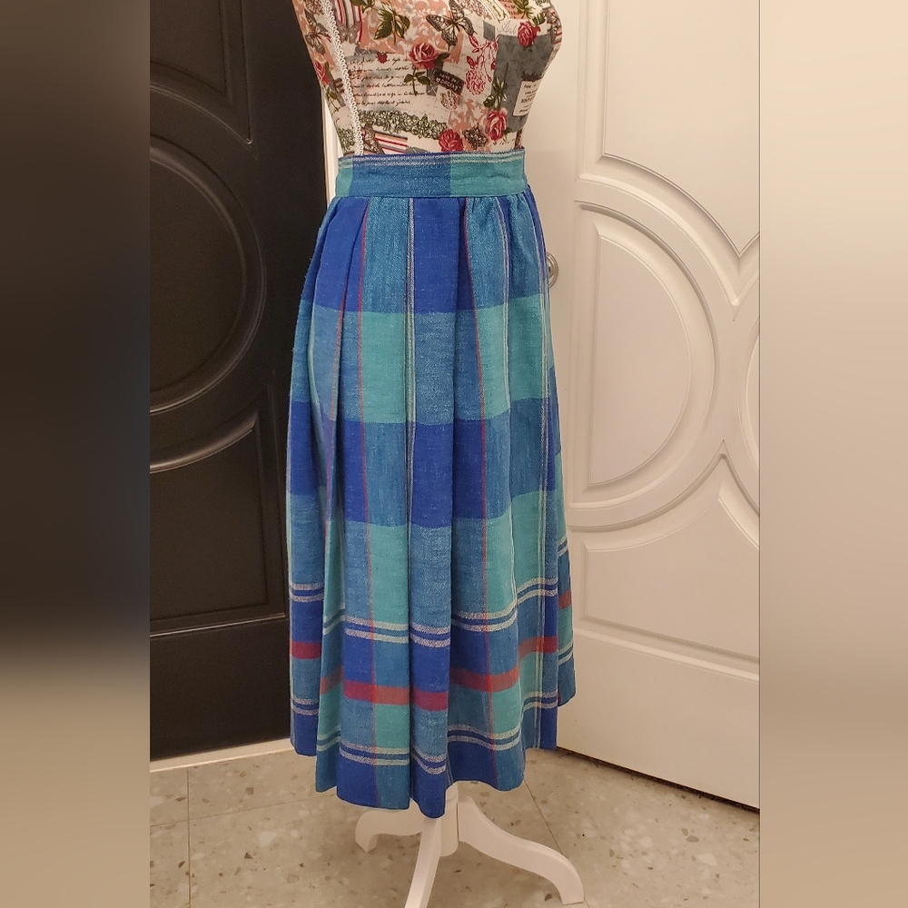Liz Claiborne Vintage Silk Blend Plaid Skirt